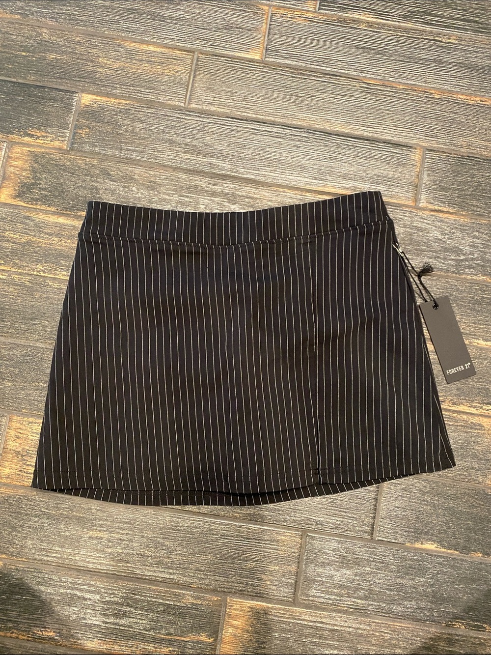 NWT Forever 21 Black Pinstripe Mini Skort